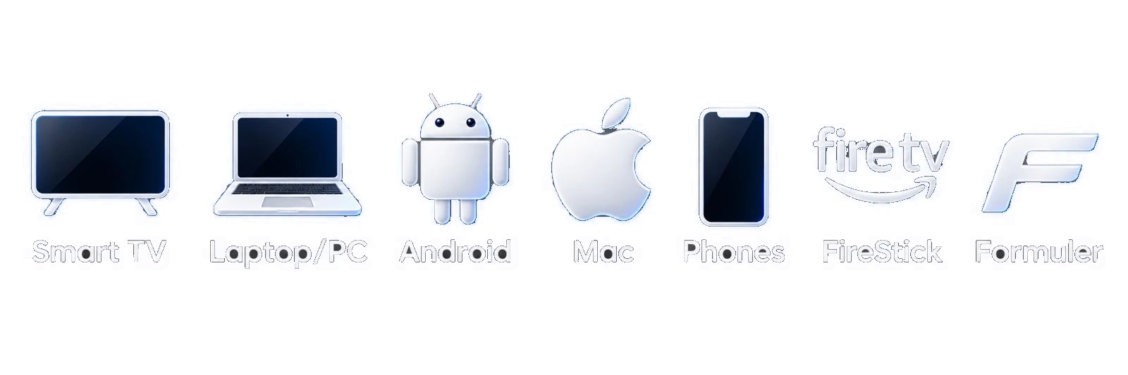 Supported devices: Smart TV, Laptop or PC, Android, Mac, phones, Firestick and Formuler.